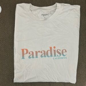 white paradise sunset t shirt